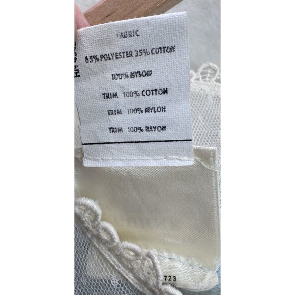 Vintage Gunne Sax By Jessica Juniors Size 5 Blue With Ivory Lace Dress - Picture 9 of 12